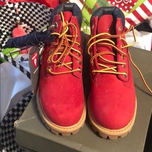 Timberlands NEW size 10 RED BOOTS. Kids